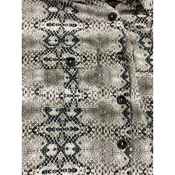 Eloquii Animal Print Short Sleeve Collared Button Down Shirt - 18 - Picture 3 of 10